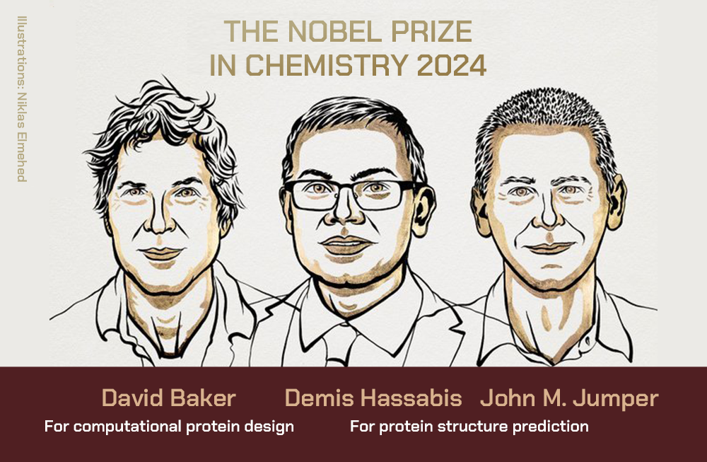 2024 Nobel Prize in Chemistry laureates (©The Royal Swedish Academy of Sciences)