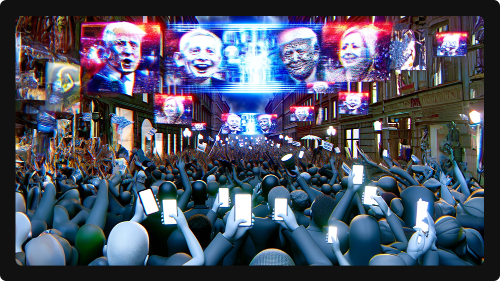 Social anxiety and disruption due to deepfake technology portrayed by DALL-E, a generative AI platform Social anxiety and disruption due to deepfake technology portrayed by DALL-E, a generative AI platform