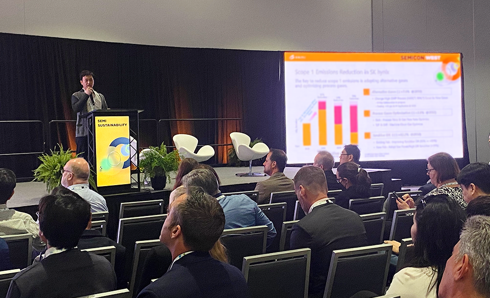 Lee gives an overview of how SK hynix is reducing its Scope 1 emissions