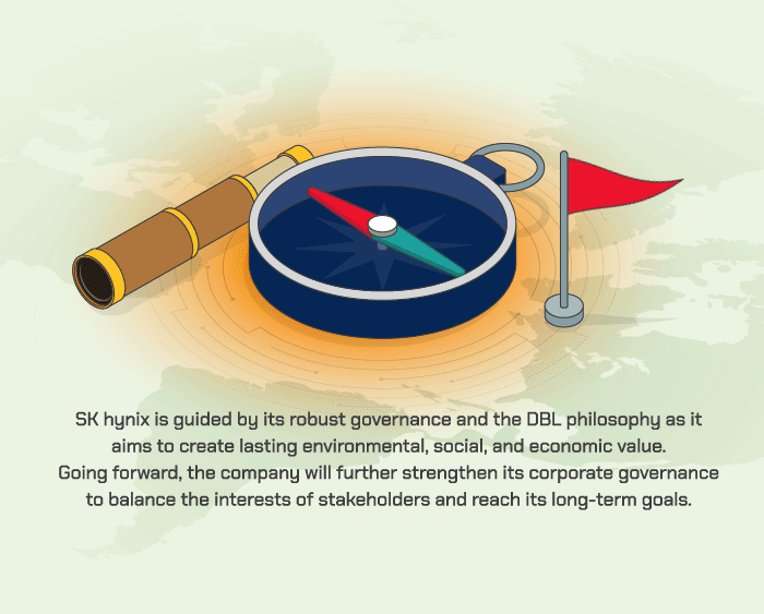 SK hynix is guided by its robust governance and the DBL philosophy as it aims to create lasting environmental, social, and economic value.