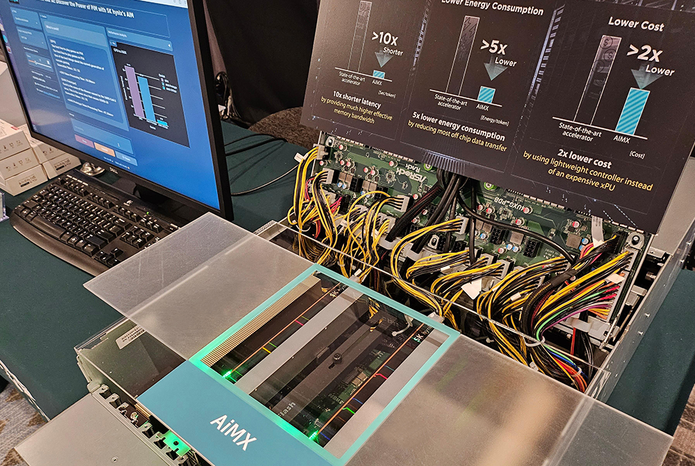 Demonstrating a large AI language model with AiMX that utilizes GDDR6-AiM